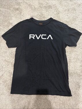 RVCA Black Tee with White Logo